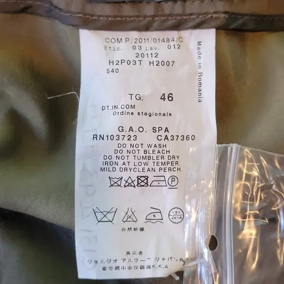 Emporio Armani Women’s Silk Blend Pleated Wide Leg Pants 46 (US 12) Brown Italy - Picture 8 of 11